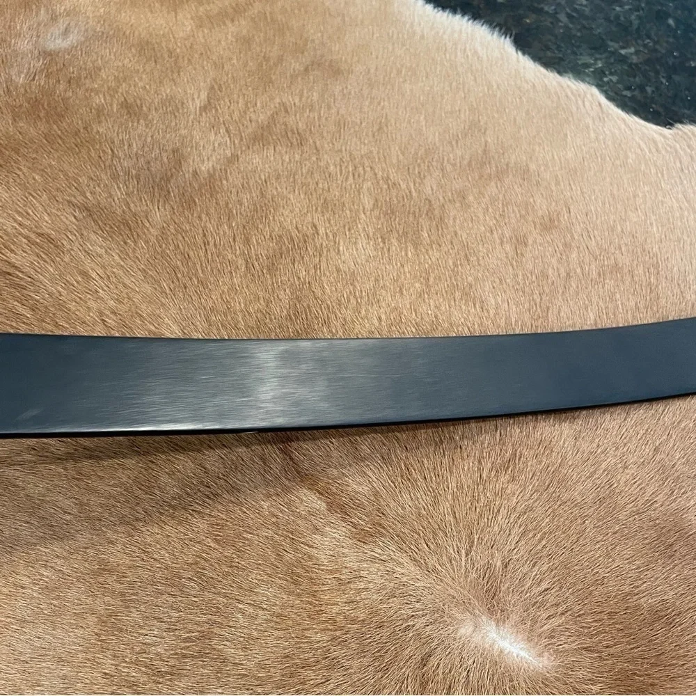 Genuine Leather Black Belt W/Silver Buckle Size 42